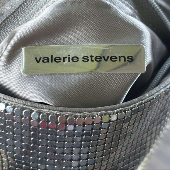 Silver Valerie Stevens Mesh Fringe evening bag Trendy - Picture 6 of 7